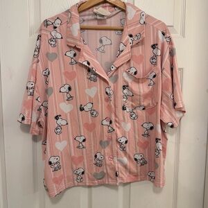 Like New Munki Munki x Peanuts Snoopy Valentine’s Day Hearts 2-piece Pajama Set